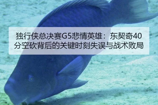 独行侠总决赛G5悲情英雄：东契奇40分空砍背后的关键时刻失误与战术败局